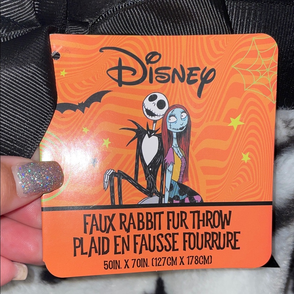 Disney NBC Jack Skellington Faux Rabbit Fur Throw – 50x70 NWT - Picture 3 of 7